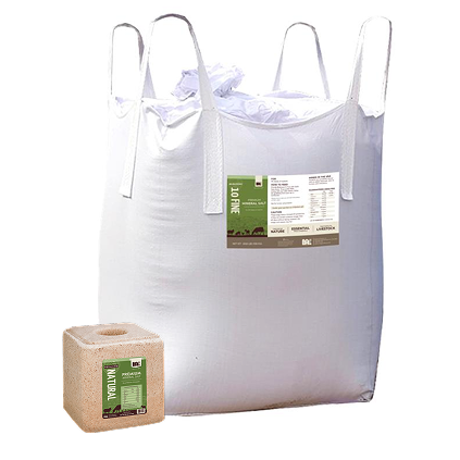 Totes of Redmond loose minerals for cattle.