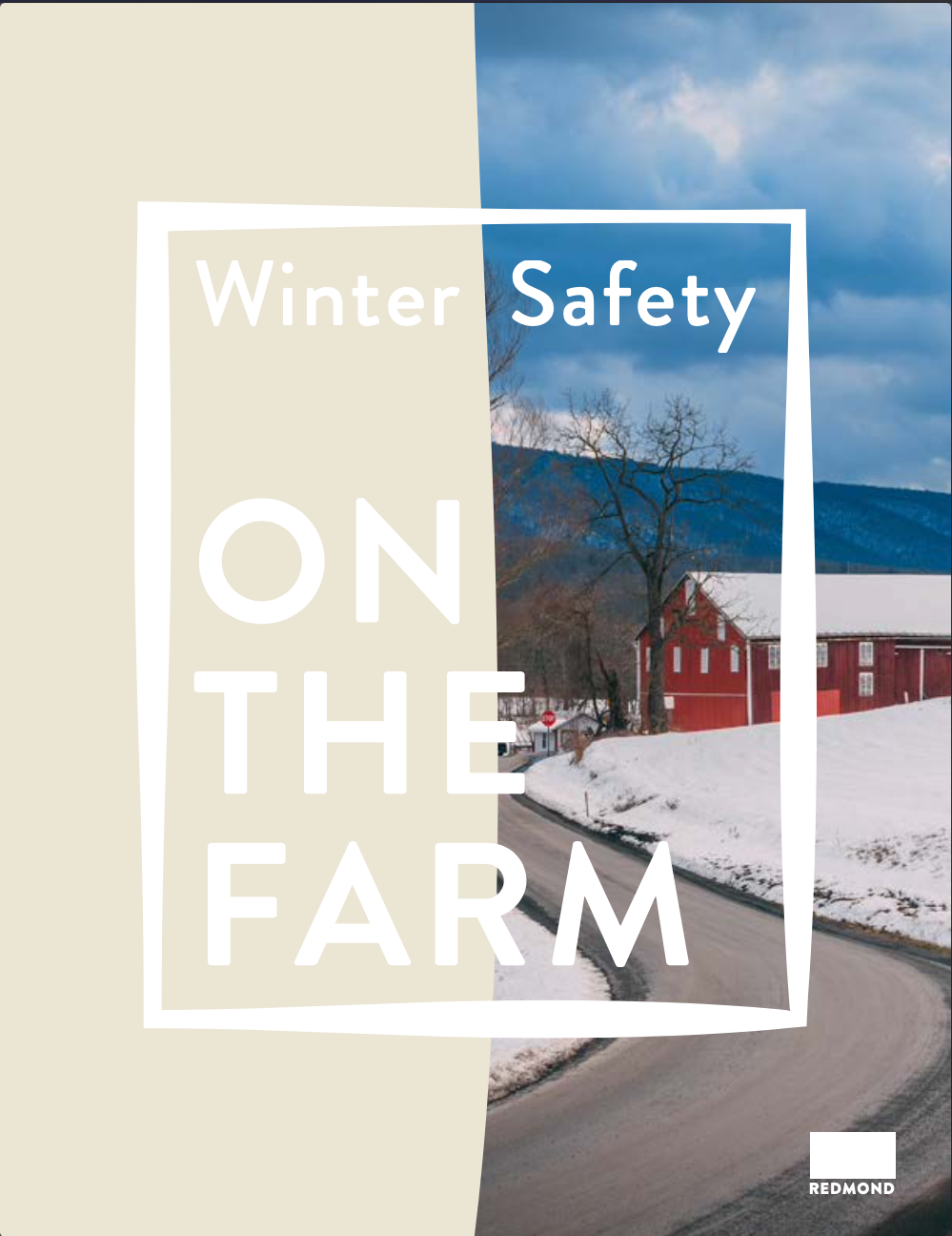 winter safety on the farm. Image of a farm in winter