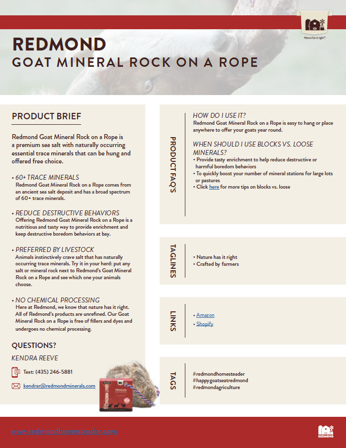 Goat Mineral on a Rope