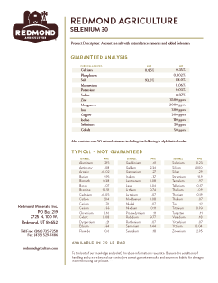 Redmond Agriculture Selenium 30