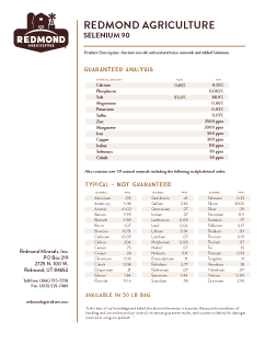 Redmond Agriculture Selenium 90  Analysis